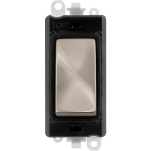 Click Scolmore Black Frame 20AX Brushed Stainless Intermediate Switch Module