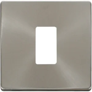 Click Scolmore Screwless Cover Plate Brushed Stainless 1 Gang GridPro Frontplate