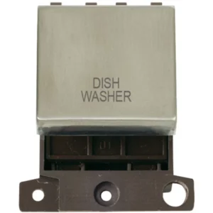 Click Scolmore Dish Washer Stainless Steel 20A Double Pole Switch Module