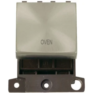 Click Scolmore Oven Satin Chrome 20A Double Pole Switch Module