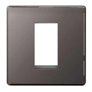 Luceco Front Plate 1 Module Grid Square Screwless Black Nickel