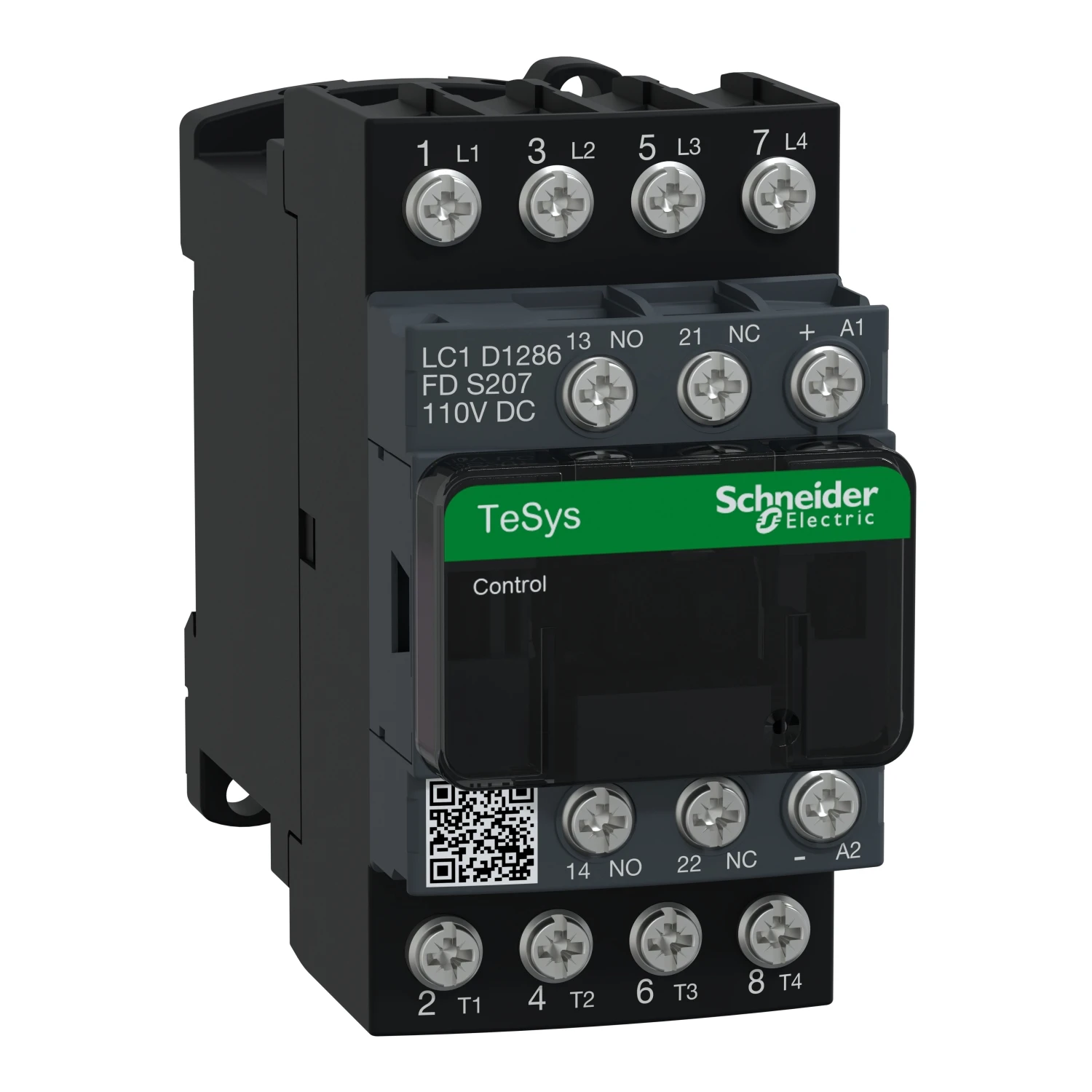 Schneider Electric TeSys D contactor S207, 4p (2NO+2NC) AC-1 25A <=440V, coil 110V DC - Image 2