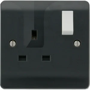 Click Scolmore Socket 1 Gang DP Switched 13A Anthracite Grey