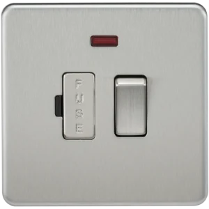 Knightsbridge MLA Screwless 13A Switched Fused Spur Unit with Neon - Brushed Chrome