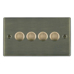 Hamilton Dimmer Switch 4 Gang LED 2 Way Push On/Off 100W 85X145mm Antique B