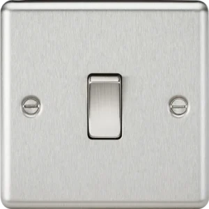 Knightsbridge MLA 10AX 1G Intermediate Switch - Rounded Edge Brushed Chrome