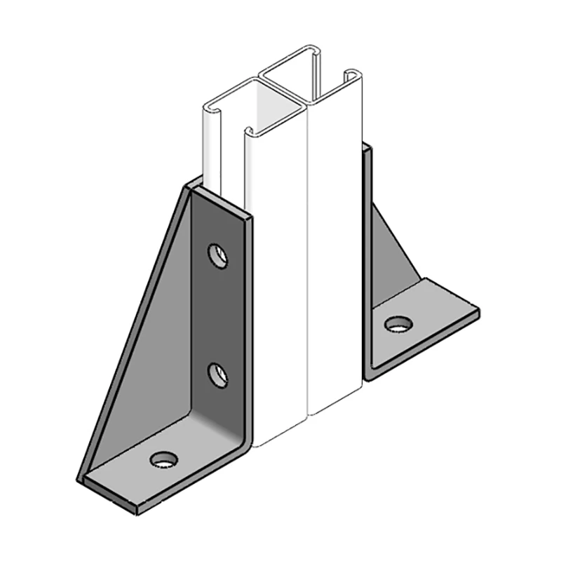 Newlec Channel Deluxe Gusseted Base Plate Hot Dipped Galvanised for 41 x 82mm Support Channel - Image 3