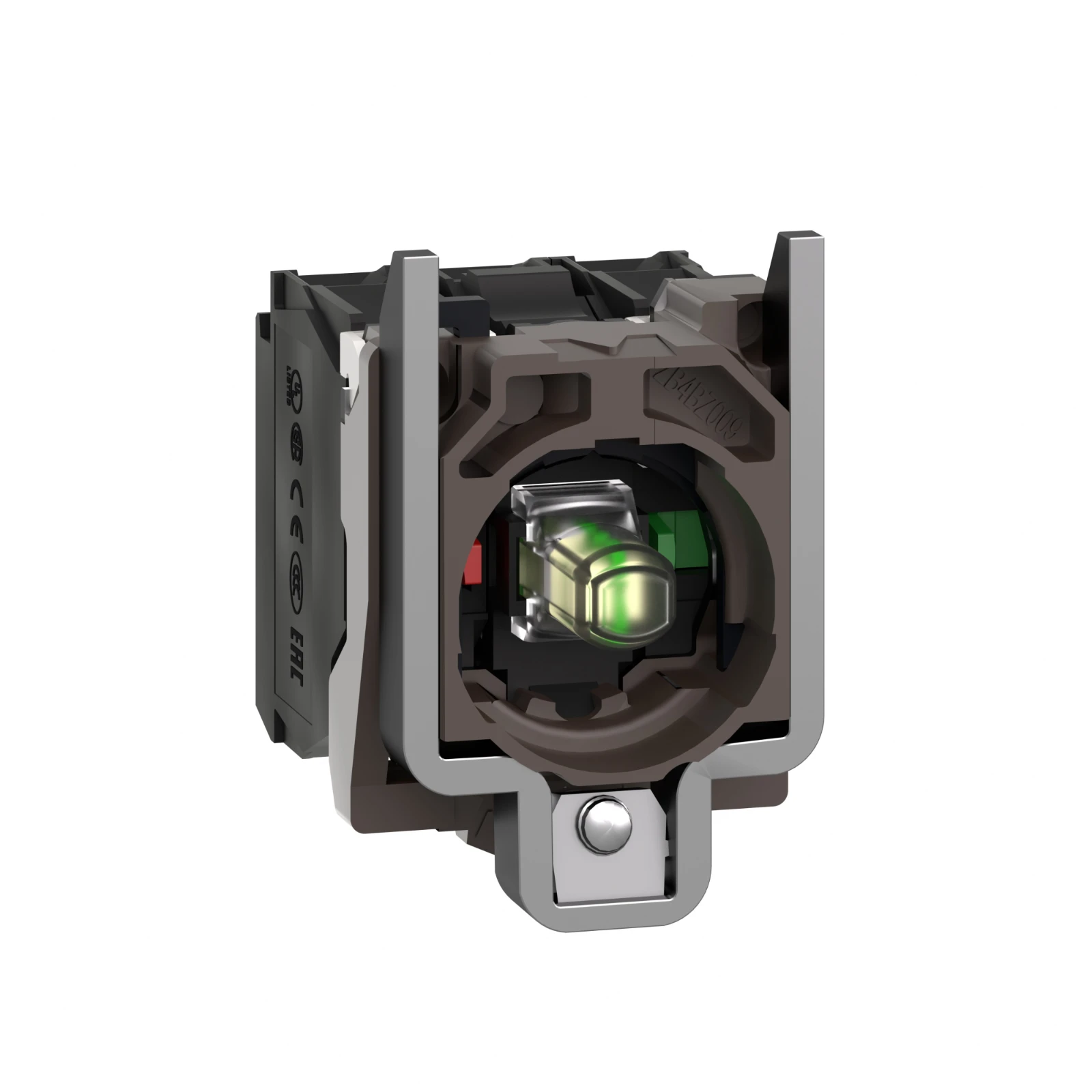 Schneider Electric White Light Block with Body/Fixing Collar with Integral LED 110-120V 1No+1NC