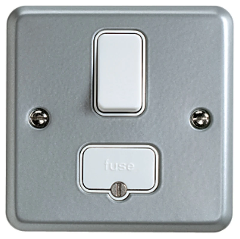 MK Electric Connection Unit Double Pole Switched Fused 13A Aluminium No Box - Image 2