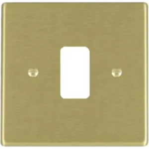 Hamilton Front Plate Single 1 Grid Aperture 88X88mm Satin Brass