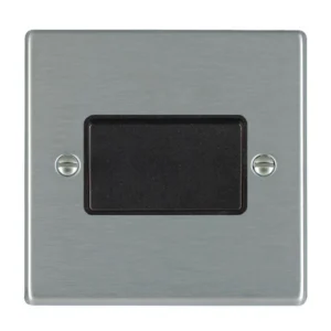 Hamilton Switch Rocker 1 Gang TP 88X88mm Satin Steel Black Insert