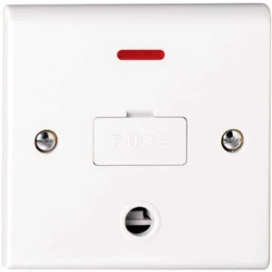 Deta Connection Unit UnSwitched Fused Neon 13A White Mould Front Flex Outlt