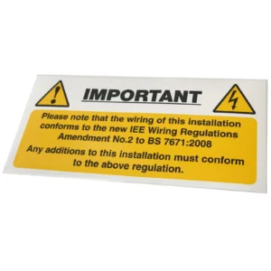 Industrial Signs Harmonised Cable Notice S/A Vinyl 130 x 60mm