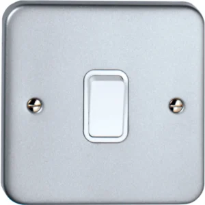 Deta Plate Switch 1 Gang 2 Way 10A Metalclad Back Box&Knockouts