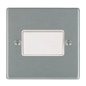 Hamilton Switch Rocker 1 Gang TP 88X88mm Satin Steel White Insert