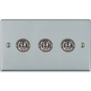 Hamilton Switch Dolly 3 Gang 2 Way 10A 145X85mm Bright Chrome
