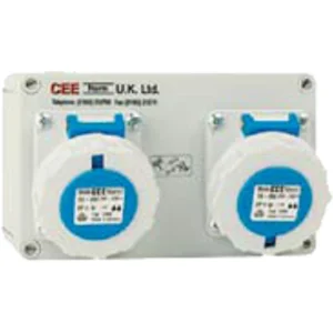 CEENorm Socket on Backbox 2 Gang 16A 230V 3P IP66
