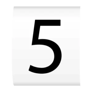 Easi-Tape Number 5 Easi-Tape Black On White Self-Adhesive Refill Markers