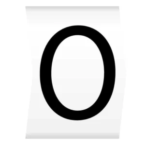 Easi-Lok Letter O Black on White - Easi-Lok Chevron Cut Boxed Slide-On Cable Markers for 2.8-5mm Dia.