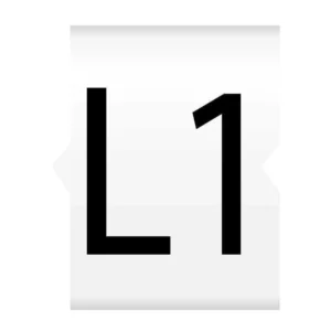 Easi-Clip L1 Black On White - Clip-On Cable Marker - 3.3-4.50mm Dia