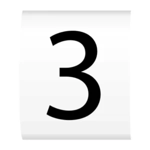 Easi-Tape Number 3 Easi-Tape Black On White Self-Adhesive Refill Markers