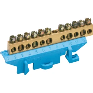 Hager Terminal Neutral Support 11 Connections 73mm Blue