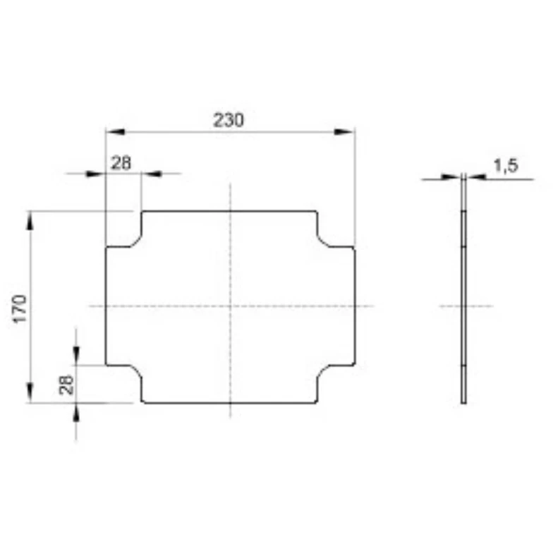 Gewiss Plate For Watertight Enclosures 240X190mm Galvanised Metal - Image 3