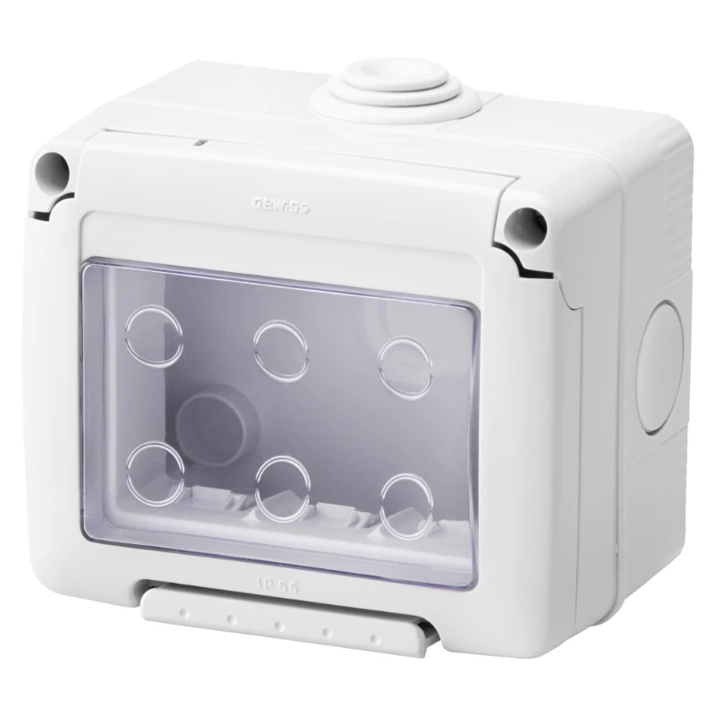 Gewiss Enclosure Surf Mount Weatherproof 3G Standard 99X82X65mm Grey System 55 - Image 2