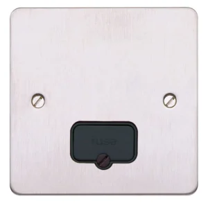 MK Electric Connection Unit UnSwitched Fused 13A Brushed Stainless Steel Black Inserts