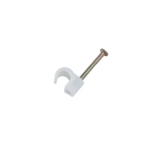 Newlec Nail in Round Cable Clip White for 6-7mm Diameter Cables [Pack=100]