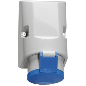 CEENorm Socket Surf 2P+E Top&Bottom Cable Entry 32A 240V Blue IP44