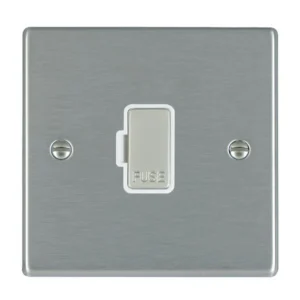 Hamilton Connection Unit Fused 88X88mm Satin Steel/Satin Steel White Insert