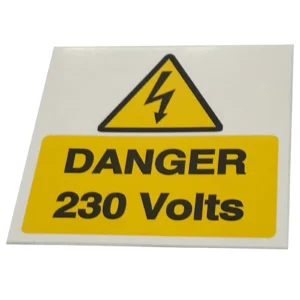 Industrial Signs Danger 230 Volts S/A Vinyl 75 x 75mm