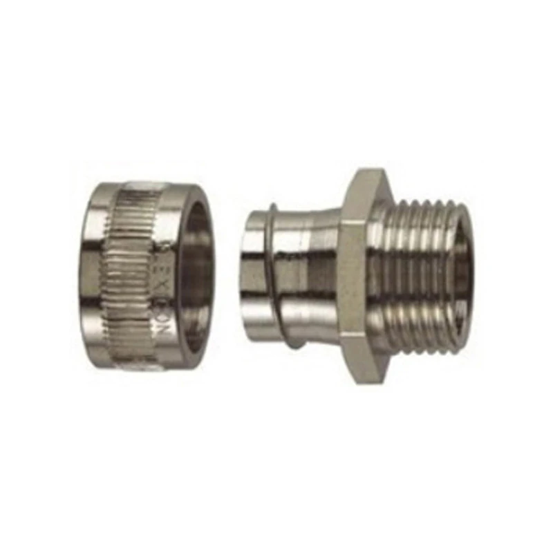 Flexicon Gland Fixed External Thread 25mm Nickel Plated Brass - Image 2