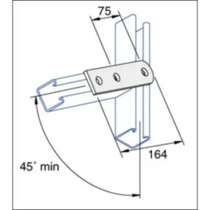 Unistrut Plate Flat 3 Hole 164mm Steel Hot Dipped Galvanised For Adjust Ang