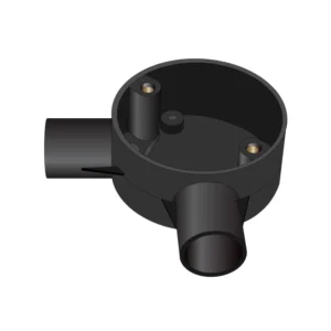 MK Electric Circular Box Tangent Angle 20mm Black PVC-U
