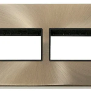 Click Scolmore Front Plate 2 Gang 6 Aperture 2X3 Antique Brass Black Gasket Victor
