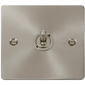 Click Scolmore Toggle Switch 1 Gang 2 Way 10A Brushed Stainless
