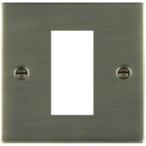 Hamilton Front Plate Single 1 Eurofix Apertures+Grid 86X86mm Antique Brass