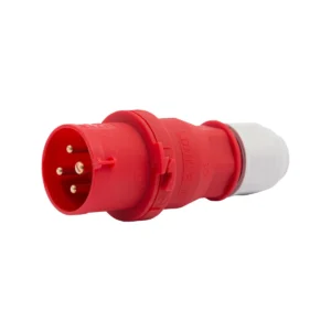 Newlec Industrial Power Plug Male Screwless 3P+E 32A 415V IP44 Red