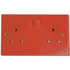 Click Scolmore Socket 2 Gang DP Switched Ce 13A Red