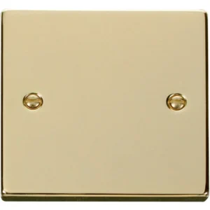 Click Scolmore Blanking Plate 1 Gang Polished Brass Black&White Gasket Victoria