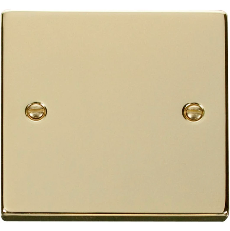 Click Scolmore Blanking Plate 1 Gang Polished Brass Black&White Gasket Victoria - Image 2