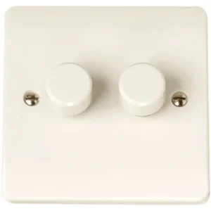Click Scolmore Dimmer Switch 2 Gang 2 Way 2X250W White