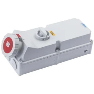 Newlec Industrial Power Socket Switch Interlocked Surface 3P+N+E 125A 415V IP67 Red