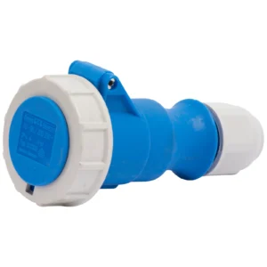 Newlec Industrial Power Connector Female Screw 2P+E 16A 230V IP67 Blue