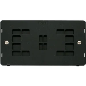 Click Scolmore Black 2 Gang Blank Plate Black Insert