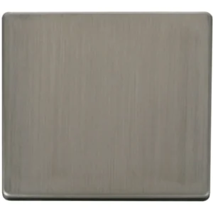 Click Scolmore Definity Stainless Steel Screwless 1 Gang Blank Cover Plate
