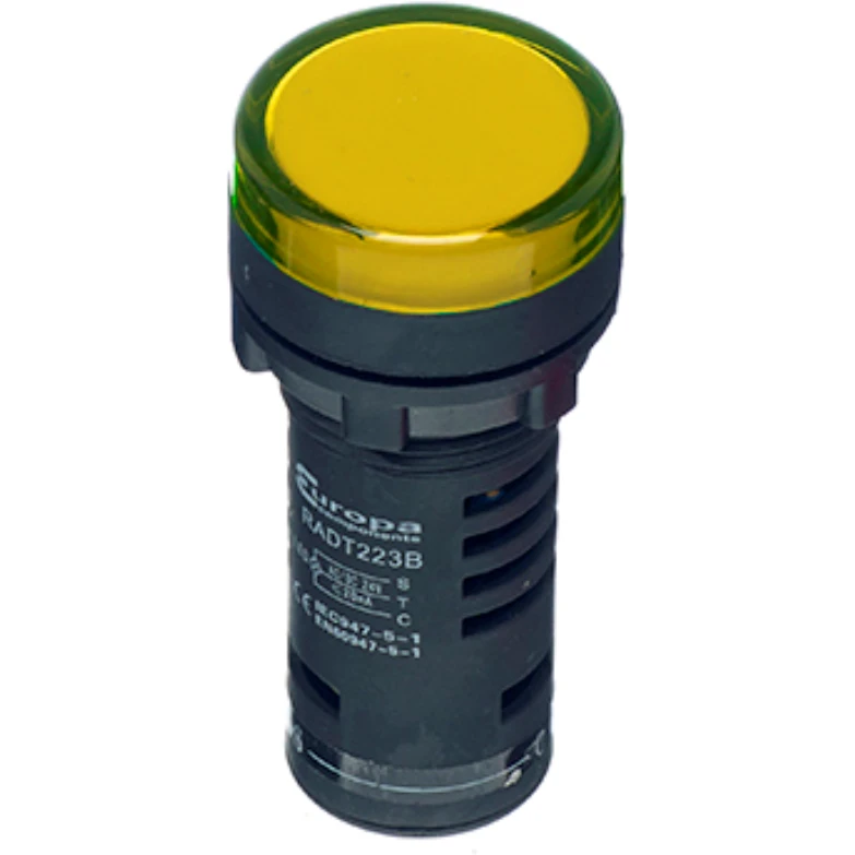 Europa Pilot Lighting LED Lamp Test Facility IP65 230V 22.5mm Amber Plastic - Image 2