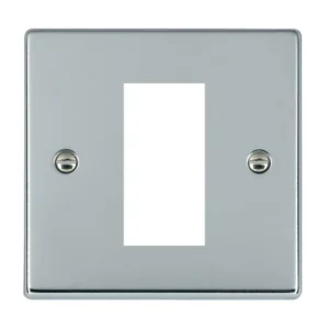Hamilton Front Plate Single 1 Eurofix Apertures+Grid 88X88mm Bright Chrome Gri